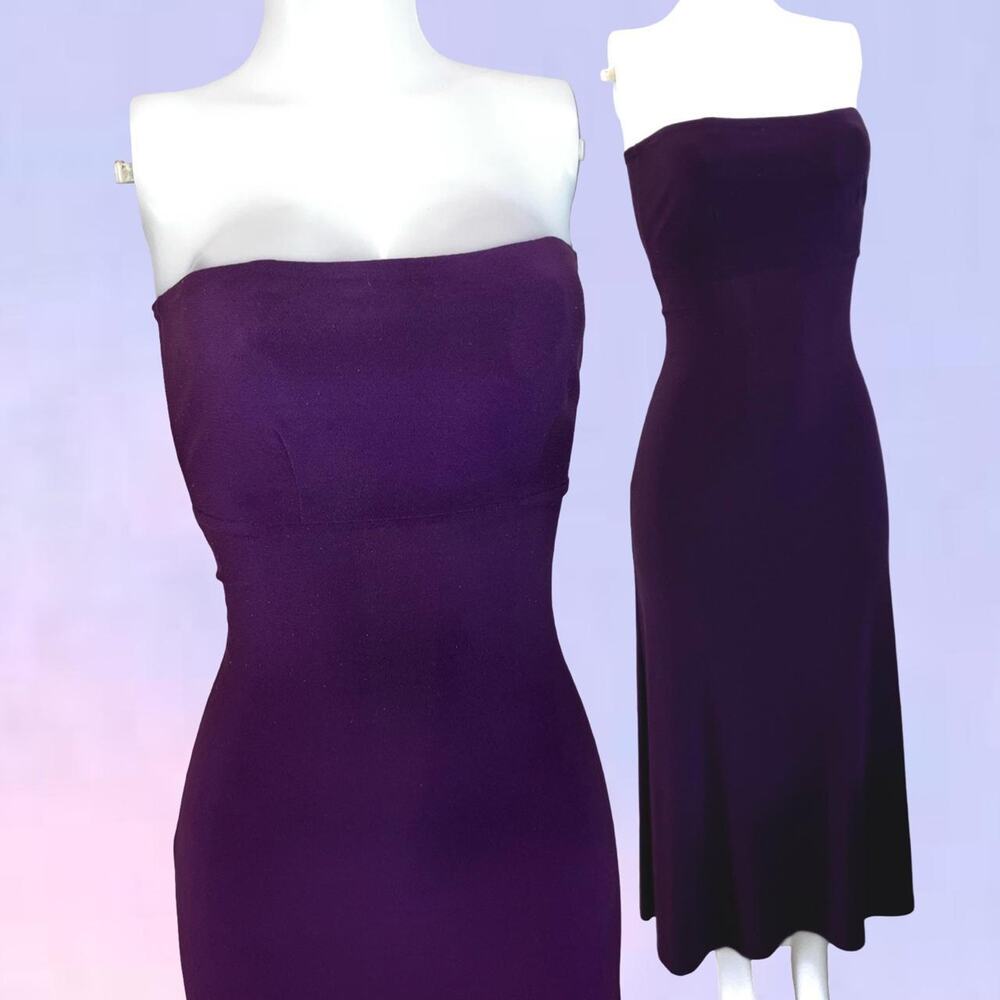 Vintage 90s y2k purple strapless maxi dress charlotte russe